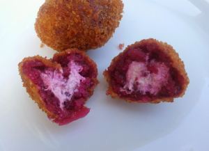 Beet and goat cheese arancini30