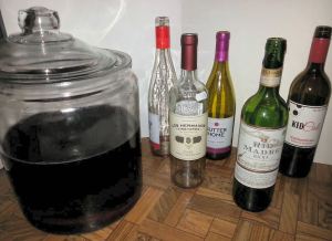 Vinegar wine bottles