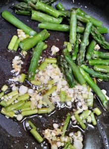 Green garlic and asparagus
