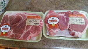 Pork shoulder, pork loin